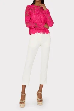 MILLY Tops-Nori 3D Lace Shirt Milly Pink
