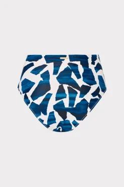 MILLY Jumpsuits & Rompers-Ocean Puzzle Tie Bikini Bottom Navy Multi