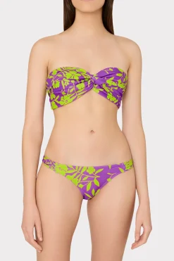 MILLY Jumpsuits & Rompers-Olivia Marigold Aroma Draped Bandeau Top Purple Multi