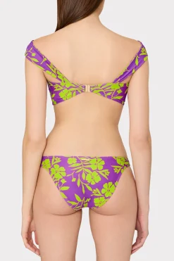 MILLY Jumpsuits & Rompers-Olivia Marigold Aroma Draped Bandeau Top Purple Multi