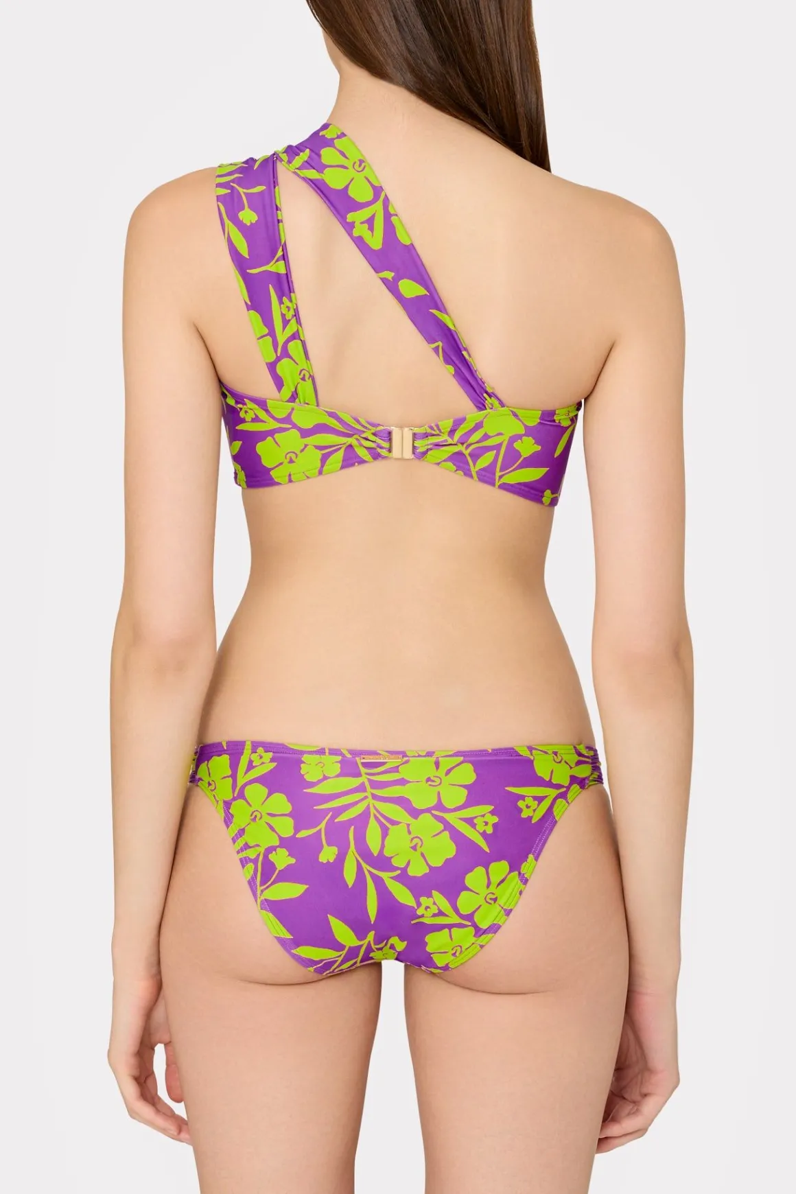MILLY Jumpsuits & Rompers-Olivia Marigold Aroma Draped Bandeau Top Purple Multi