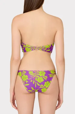 MILLY Jumpsuits & Rompers-Olivia Marigold Aroma Draped Bandeau Top Purple Multi