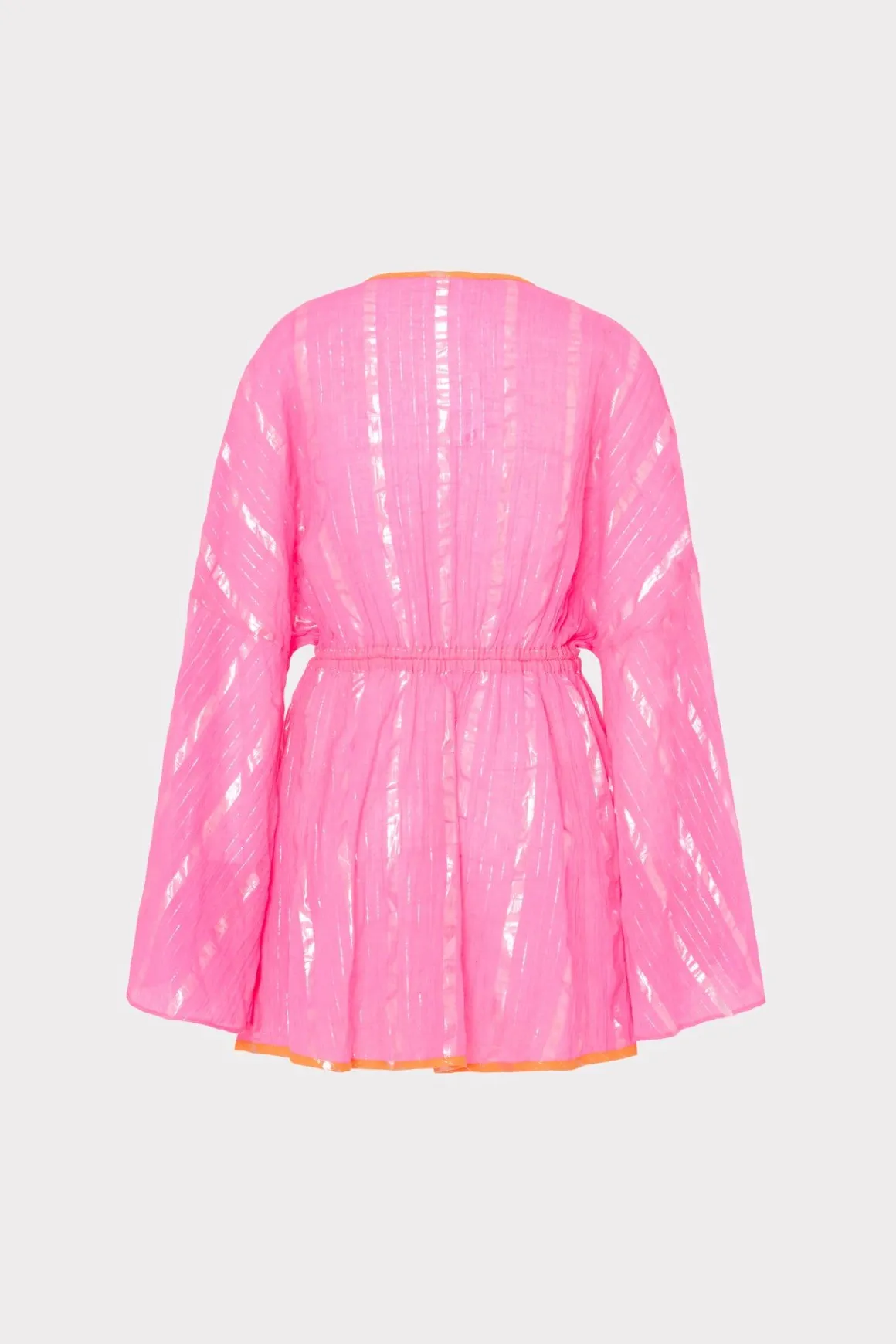 MILLY Jumpsuits & Rompers-Olympia Lurex Stripe Coverup Dress Pink/Coral