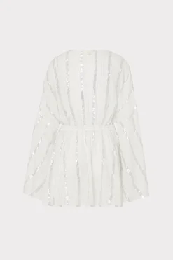 MILLY Cover-Ups-Olympia Lurex Stripe Coverup Dress White
