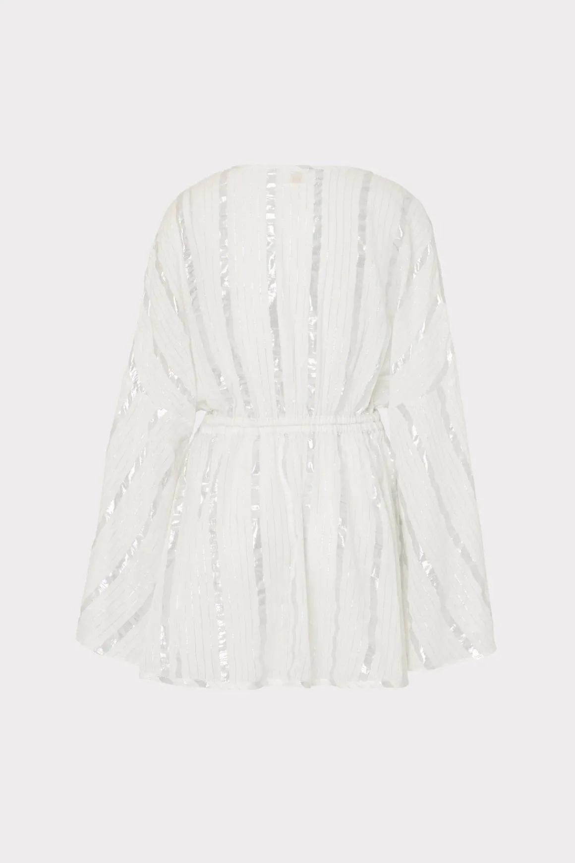MILLY Jumpsuits & Rompers-Olympia Lurex Stripe Coverup Dress White