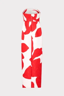 MILLY Cocktail Dresses-Orion Grand Foliage Dress Red/White