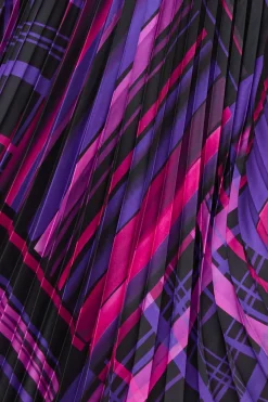MILLY Skirts-Otha Patchwork Plaid Skirt Purple Multi