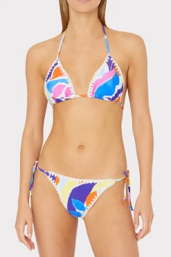 MILLY Bikinis-Painted Bloom Bikini Bottom Blue Multi
