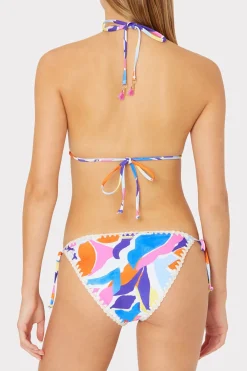 MILLY Bikinis-Painted Bloom Bikini Top Blue Multi