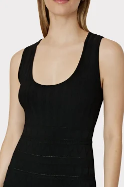 MILLY Day Dresses-Pepper Knit Ruffle Mini Dress Black