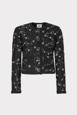 MILLY Coats & Jackets-Pheobe Beaded Jacket Black