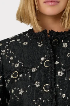 MILLY Coats & Jackets-Pheobe Beaded Jacket Black
