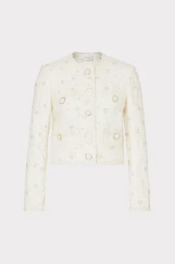 MILLY Coats & Jackets-Pheobe Beaded Jacket Ecru