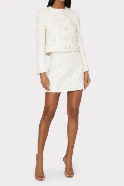 MILLY Coats & Jackets-Pheobe Beaded Jacket Ecru