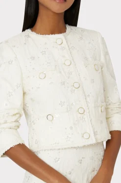 MILLY Coats & Jackets-Pheobe Beaded Jacket Ecru