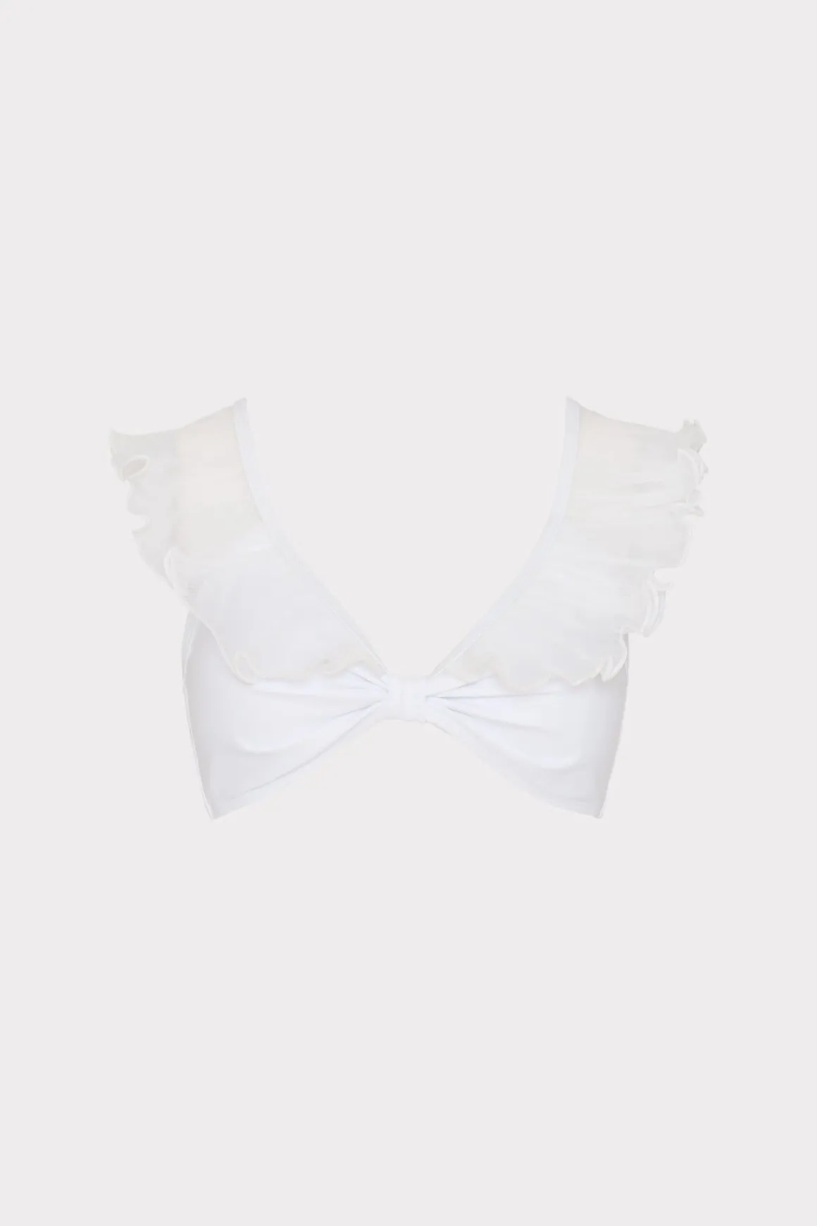 MILLY Jumpsuits & Rompers-Pleated Organza Bikini Top White