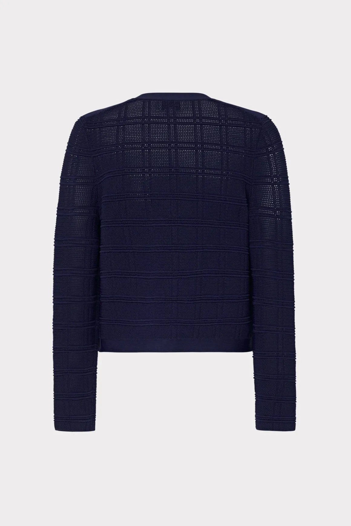 MILLY Jumpsuits & Rompers-Pointelle Textured Knit Jacket Navy