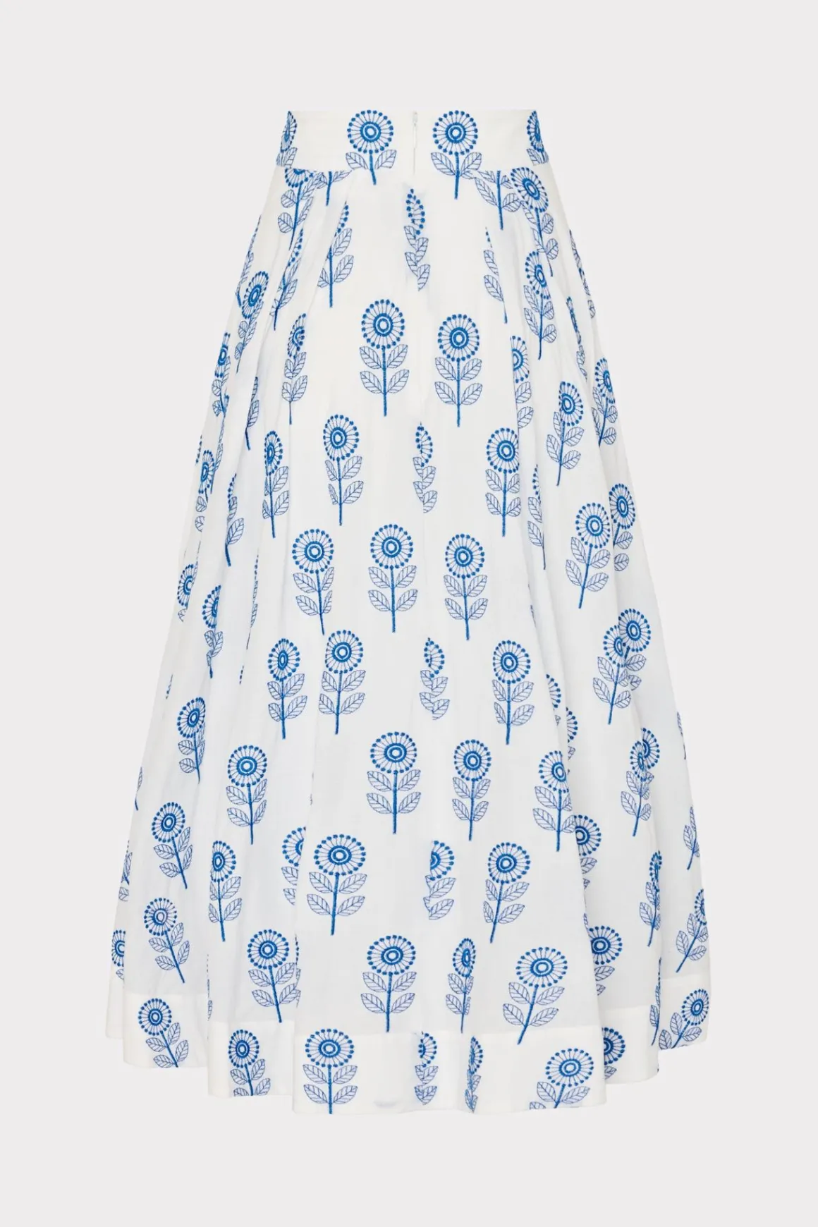 MILLY Skirts-Poppy Embroidery Skirt White/Blue