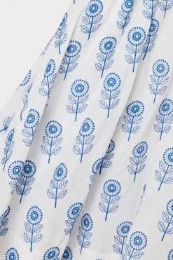 MILLY Matching Sets-Poppy Embroidery Skirt White/Blue