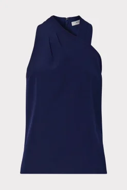 MILLY Jumpsuits & Rompers-Preston Cady Top Navy