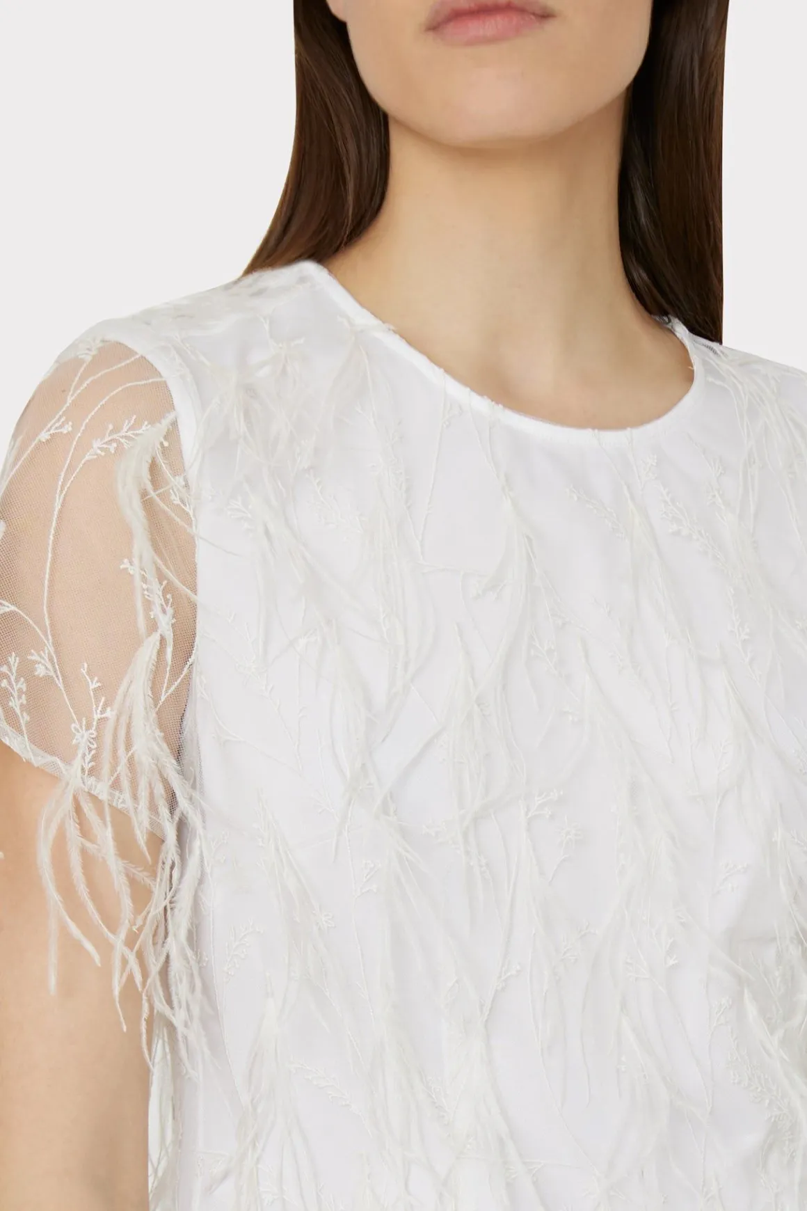 MILLY White Dresses-Rana Feather Dress White