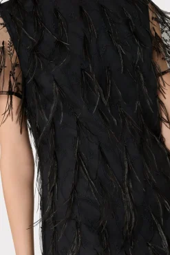 MILLY Little Black Dresses-Rana Feather Dress Black