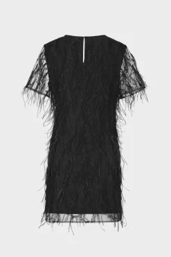 MILLY Little Black Dresses-Rana Feather Dress Black