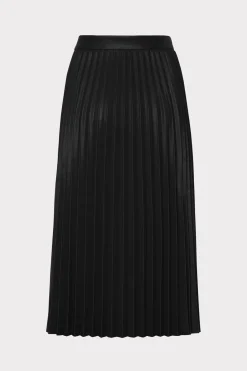 MILLY Skirts-Rayla Vegan Leather Pleated Skirt Black
