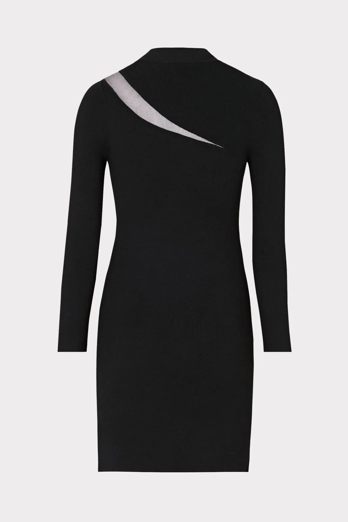 MILLY Knit Dresses-Ren Sheer Cut Out Mini Dress Black