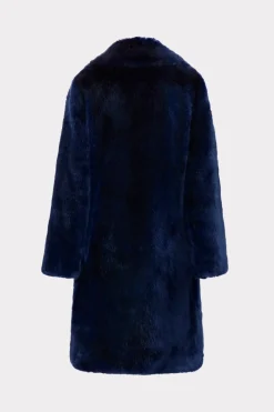MILLY Coats & Jackets-Riley Faux Fur Coat Navy