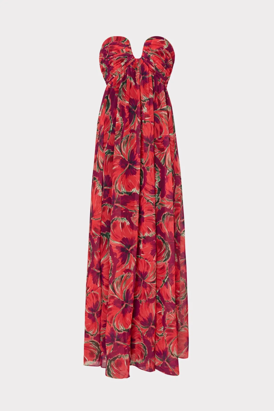 MILLY Cocktail Dresses-River Windmill Floral Dress Red Multi