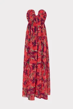 MILLY Guest Of Dresses-River Windmill Floral Dress Red Multi