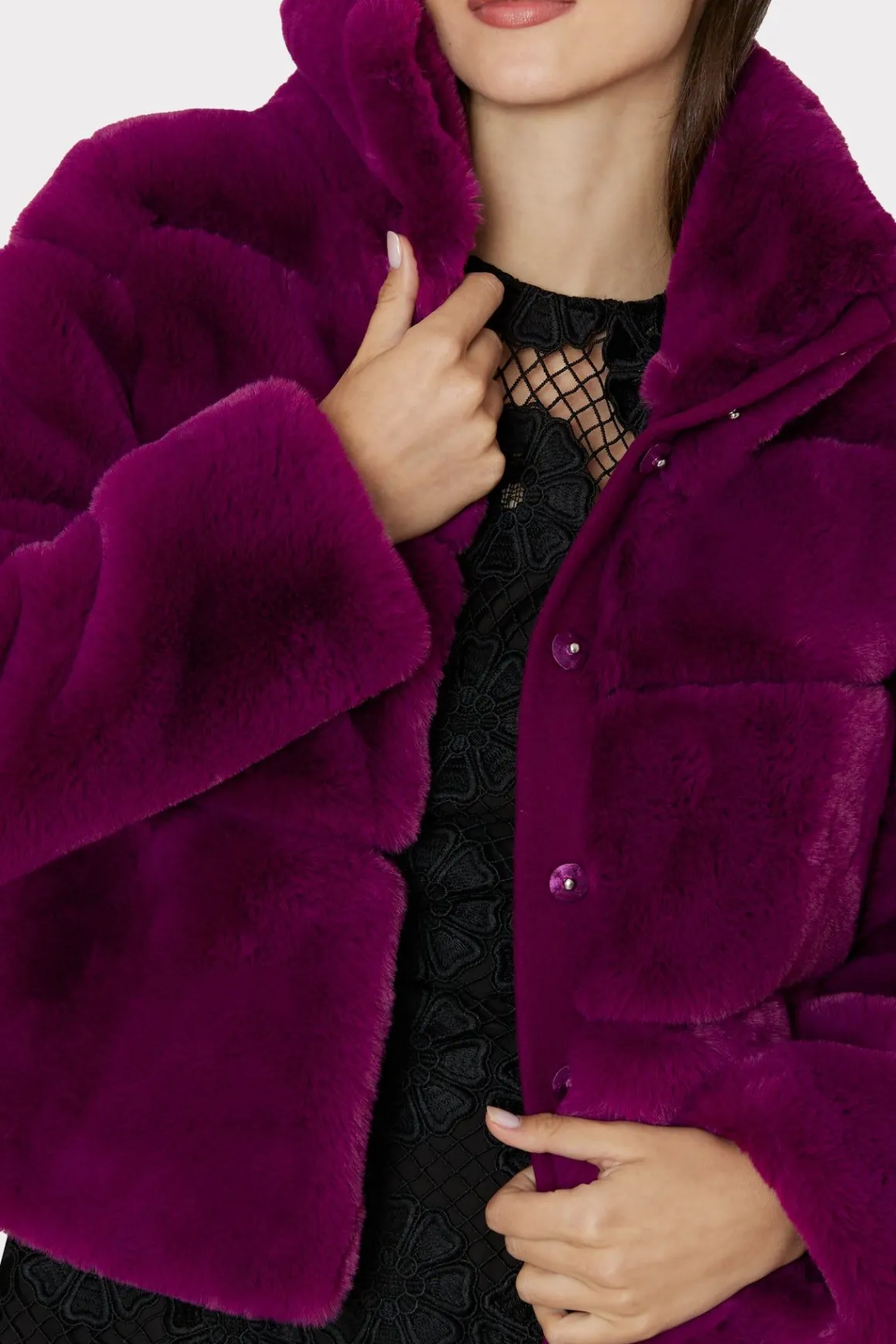 MILLY Coats & Jackets-Rivera Faux Fur Jacket Purple