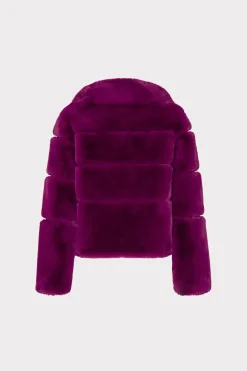 MILLY Coats & Jackets-Rivera Faux Fur Jacket Purple