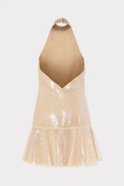 MILLY Jumpsuits & Rompers-Rochel Sequin Dress Gold