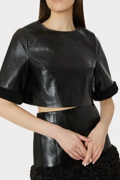 MILLY Skirts-Rochelle Crinkle Vegan Leather Skirt Black