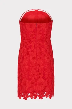 MILLY Jumpsuits & Rompers-Roja Lace Mini Dress Red