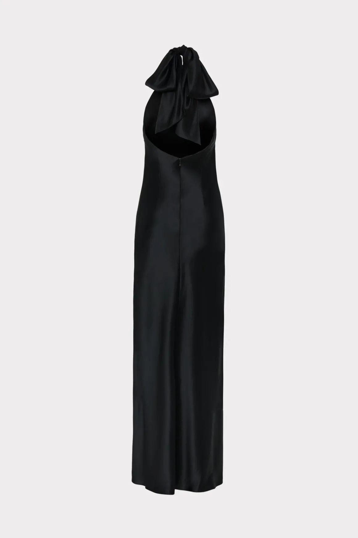 MILLY Maxi Dresses-Roux Hammered Satin Gown Black