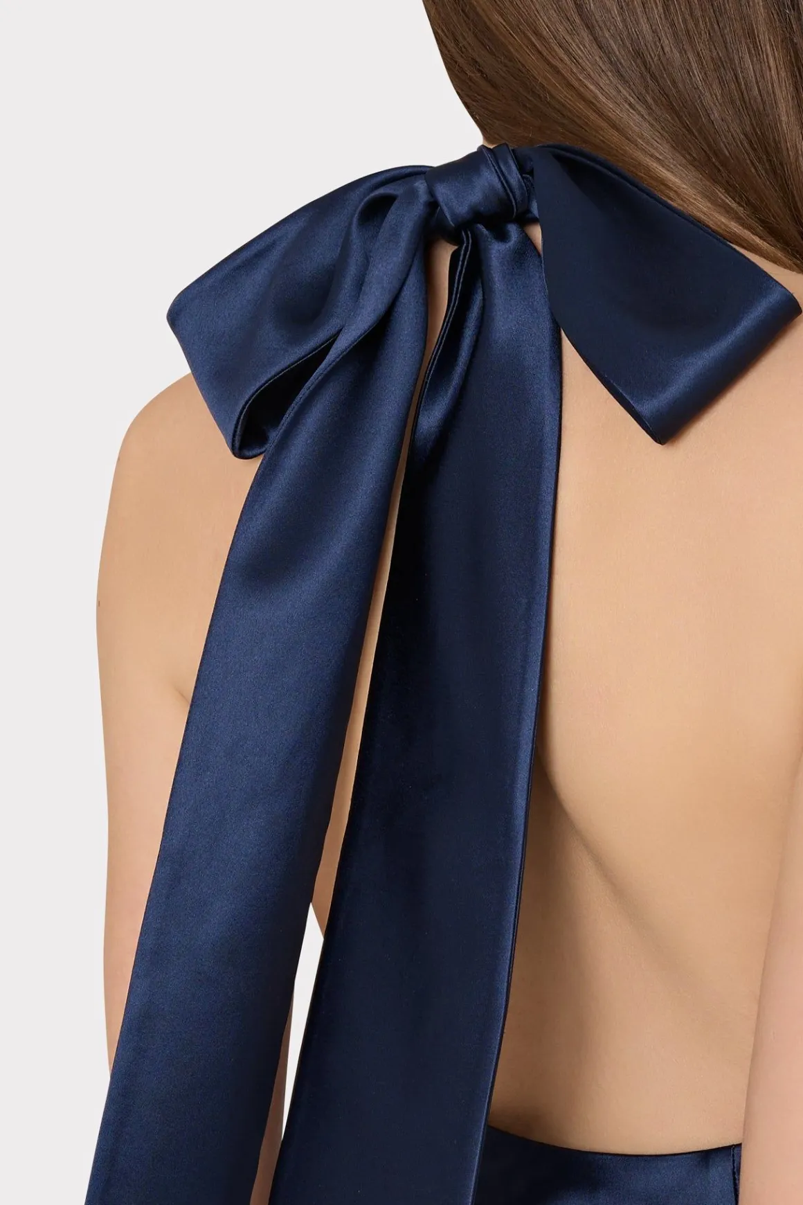 MILLY Evening Gowns-Roux Hammered Satin Gown Navy