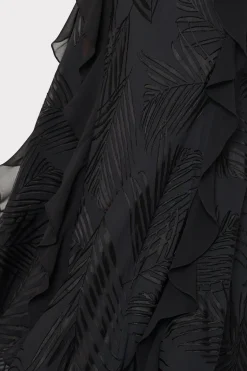 MILLY Maxi Dresses-Ryanna Chiffon Devore Dress Black