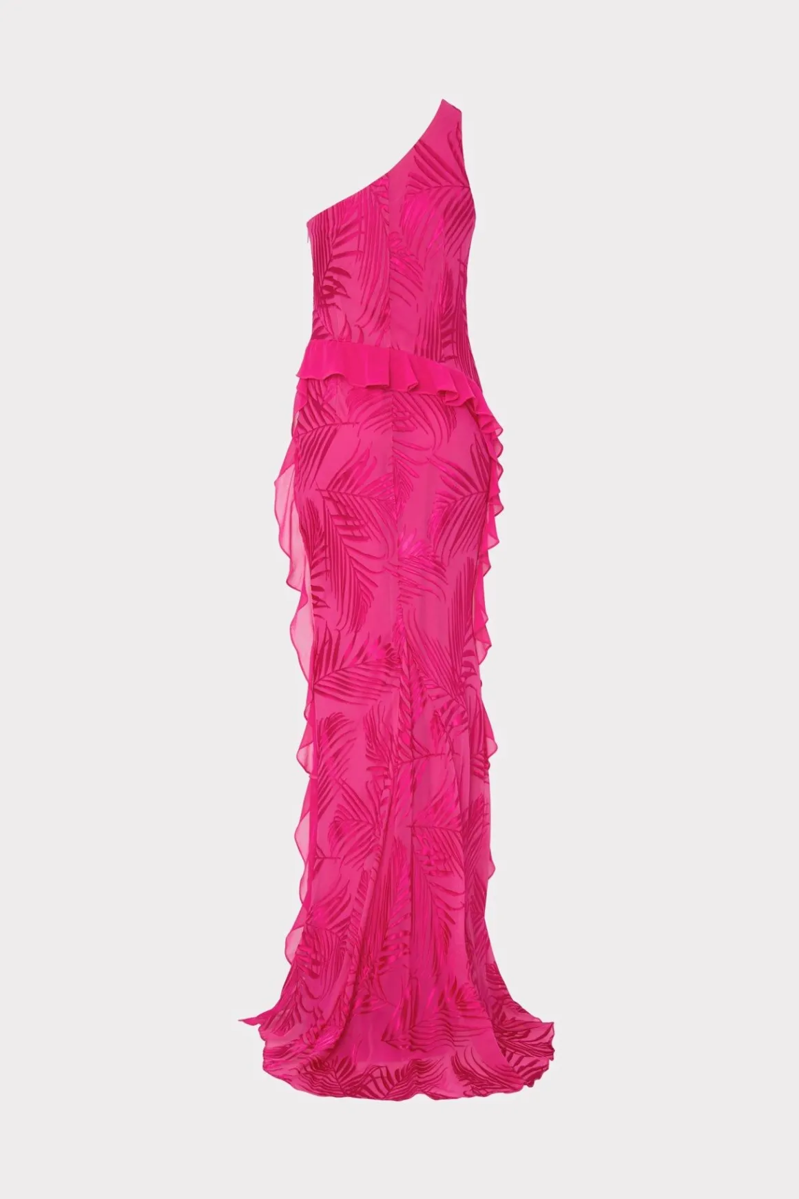 MILLY Maxi Dresses-Ryanna Chiffon Devore Dress Pink Palm