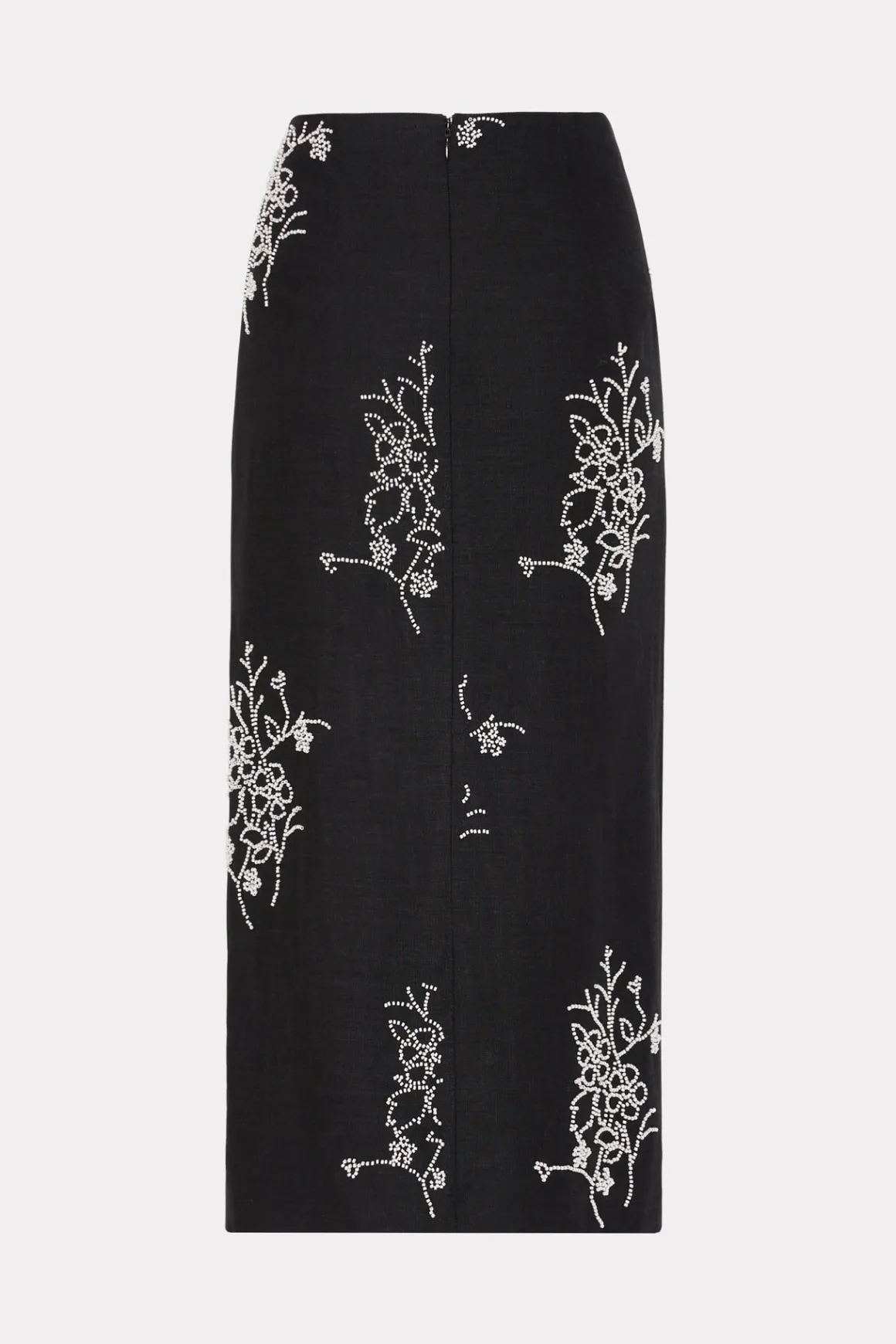 MILLY Matching Sets-Santanna Beaded Embroidery Skirt Black