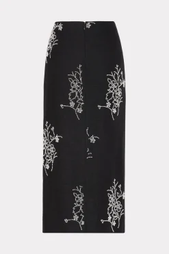MILLY Jumpsuits & Rompers-Santanna Beaded Embroidery Skirt Black