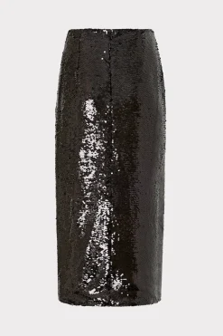 MILLY Skirts-Santanna 3D Sequins Skirt Black