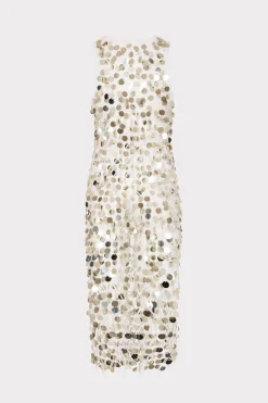 MILLY Jumpsuits & Rompers-Sequin Crochet Midi Dress Ecru