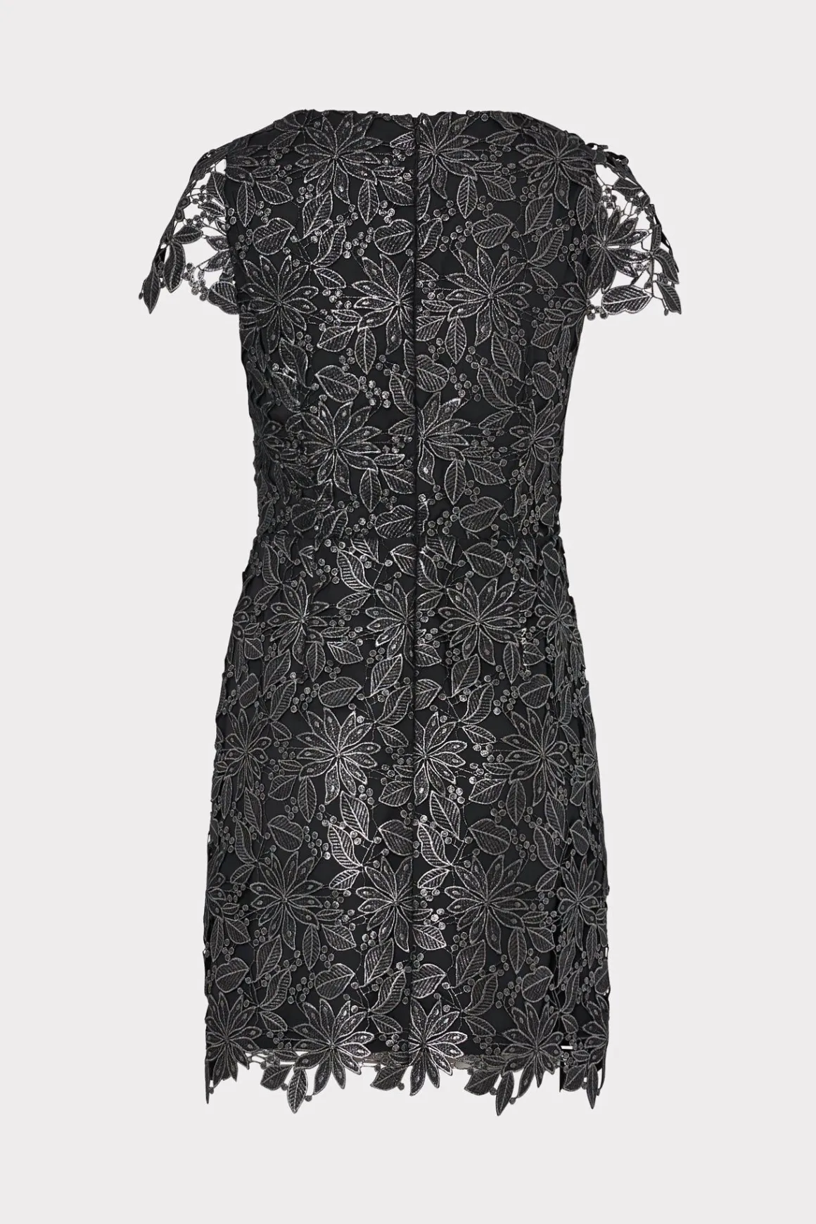 MILLY Little Black Dresses-Shayna Foiled Lace Dress Black