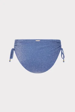 MILLY Jumpsuits & Rompers-Shimmer Bikini Bottom Blue