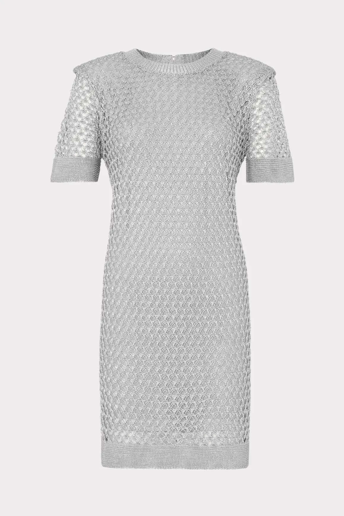 MILLY Jumpsuits & Rompers-Sinclair Metallic Mesh Mini Dress Silver