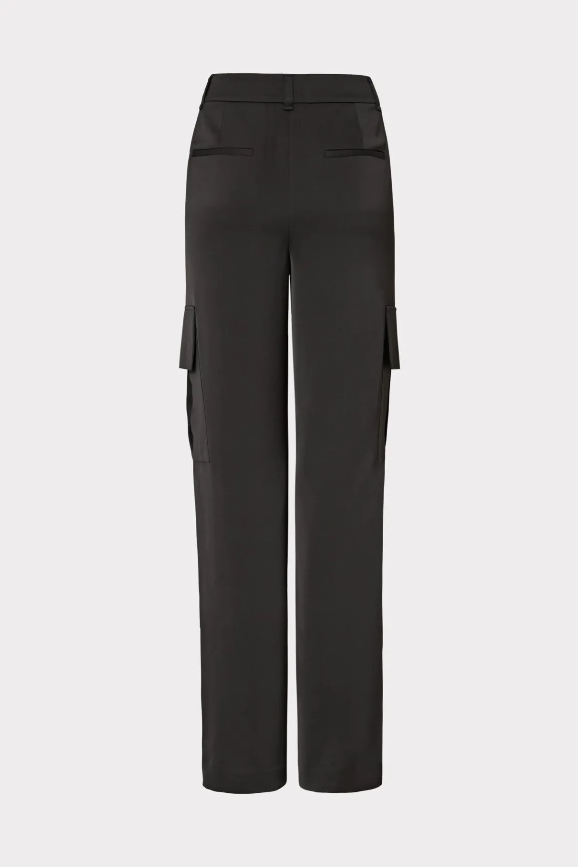 MILLY Pants-Skye Satin Cargo Pants Black