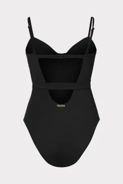 MILLY Jumpsuits & Rompers-Solid Belted One Piece Black